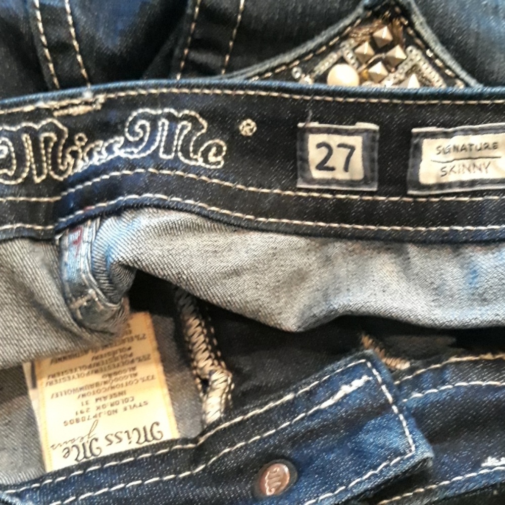 NWOT Miss Me Skinny Jeans embellished size 27 - Picture 7 of 8